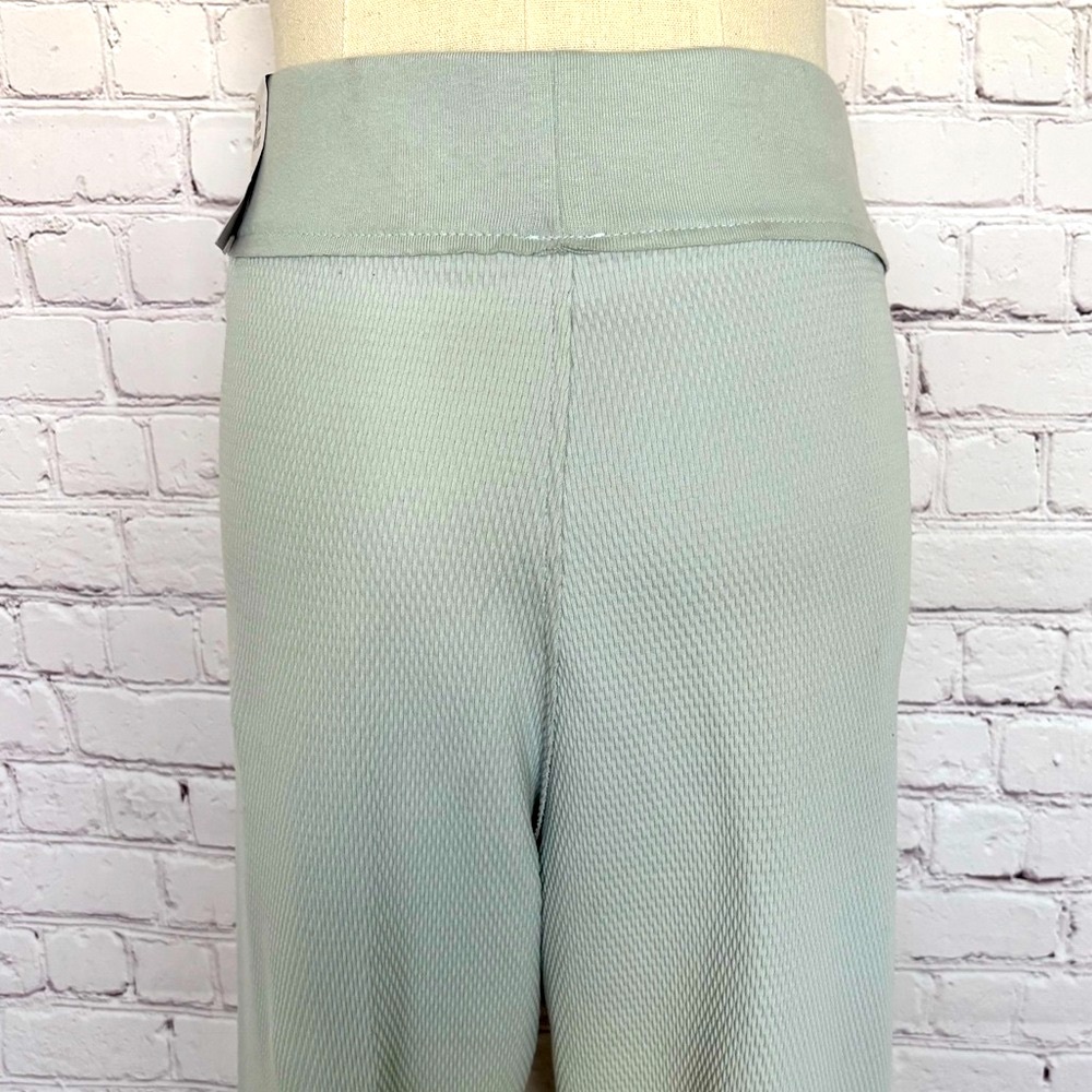 NIKE Slim Fit High Rise Full Length Light Sage Green Waffle Knit Jogger--NWT--L - Picture 12 of 16
